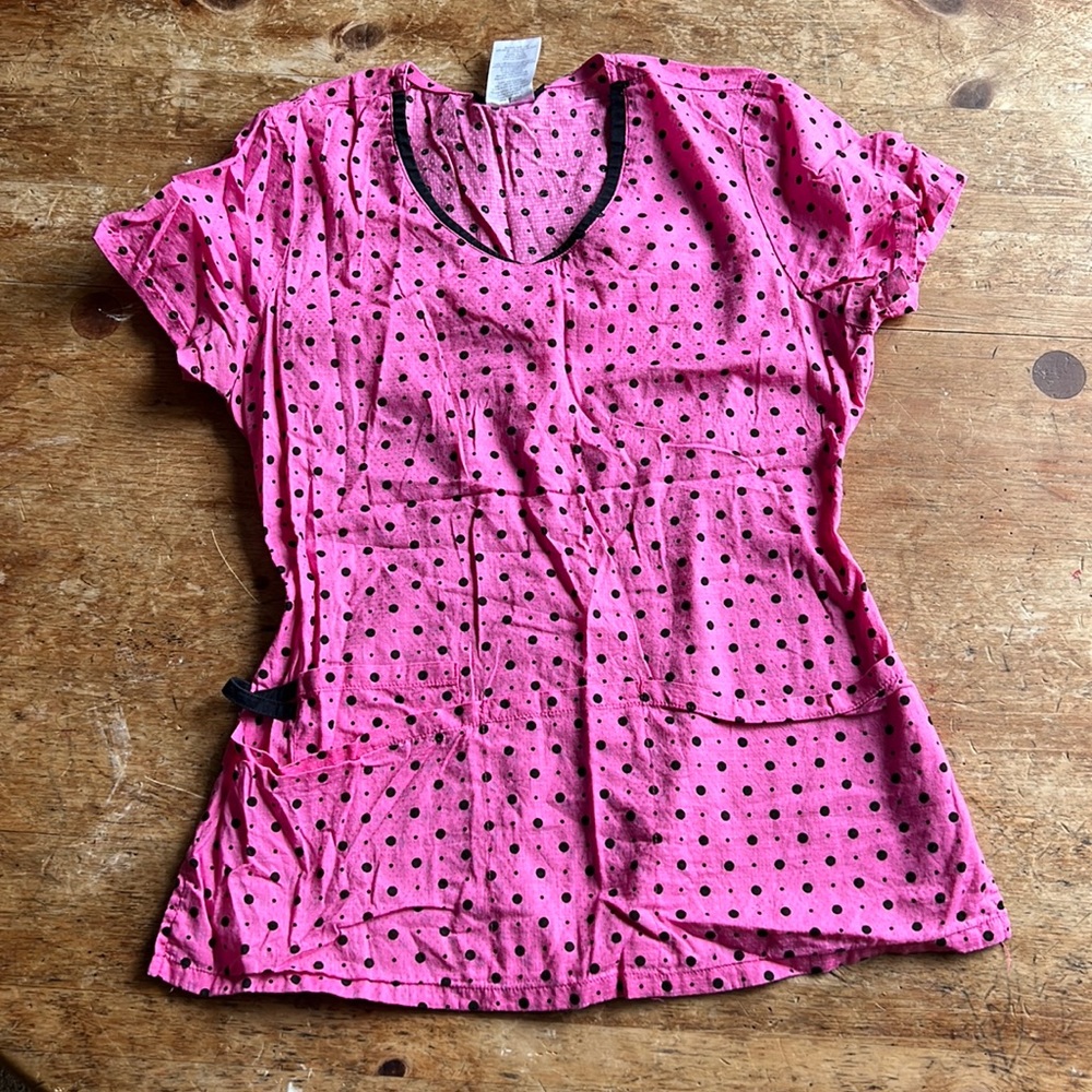 HeartSoul polka dot scrub top